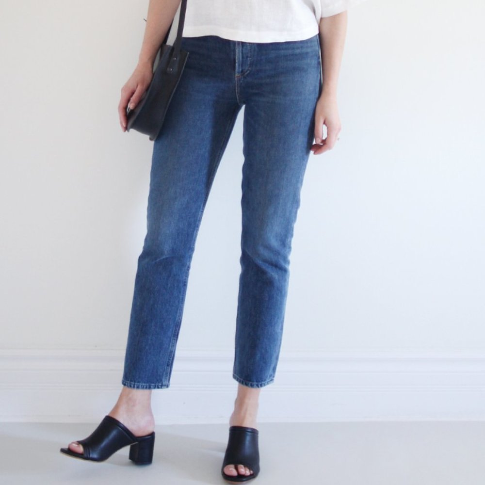Agolde Riley Crop in Air Blue